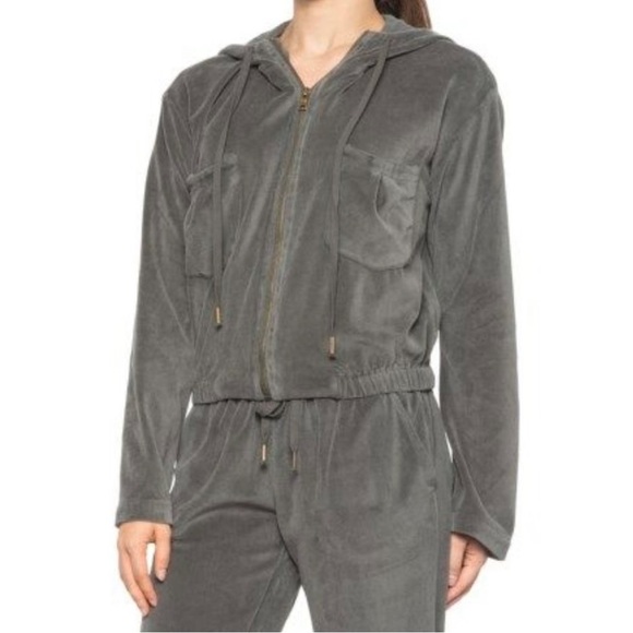 Young Fabulous & Broke Fritzy Zip Up Velour Jacket XS - Picture 4 of 4